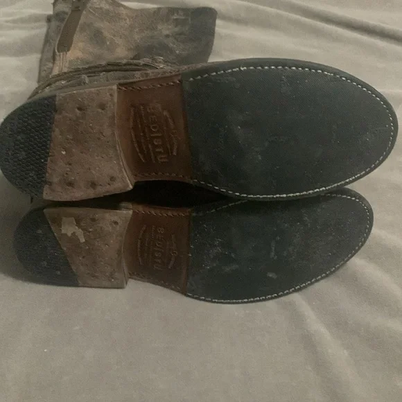 Bed Stu 8 black leather distressed 2 zippers - Picture 6 of 9